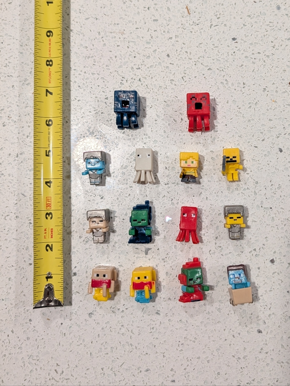 HUGE LOT 14 Minecraft Mini Figs Figures SQUID STEVE ZOMBIE ALEX GHAST Some Rare!